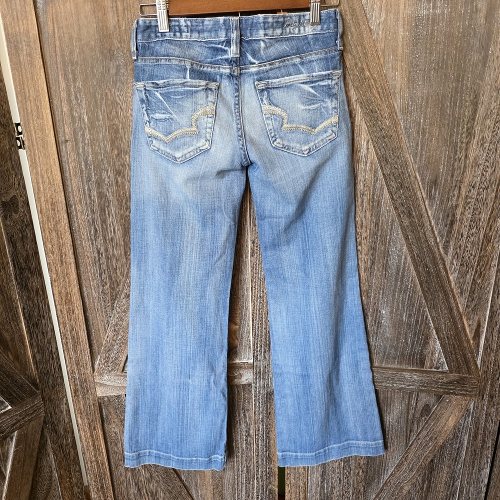 Big Star Jeans Women's Size 25S Faded Blue Denim Sweet Trouser Low Rise Flare - Picture 4 of 8